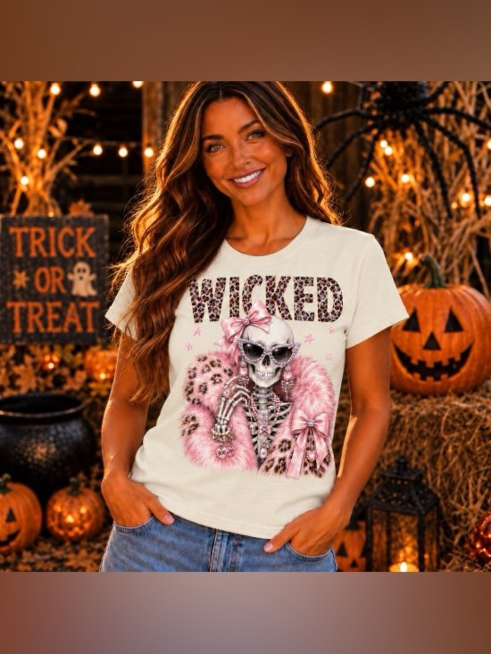 BRAND NEW WITH TAGS Wicked Rhinestone Skeleton Graphic Tee